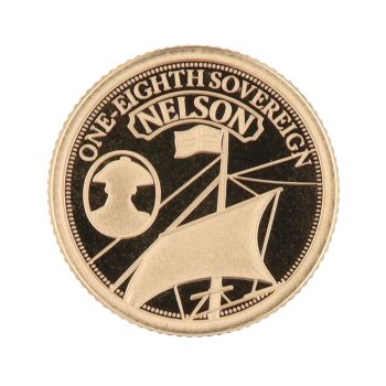 2023 Charles III Lord Nelson Tribute Tristan Da Cunha 1/8 Sovereign Coin Boxed with Proof