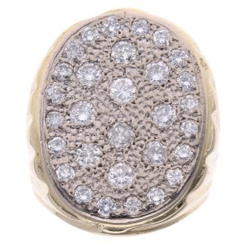 9ct Yellow Gold 3.00ct Round Brilliant Diamond Signet Ring