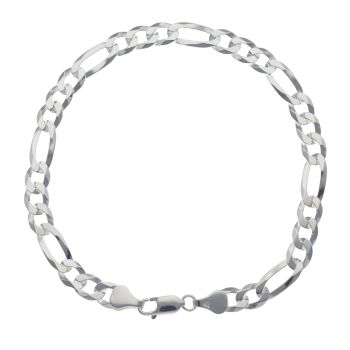 Silver Figaro Bracelet 8.5"