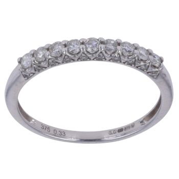 9ct White Gold 0.33ct Brilliant Cut Diamond Half Eternity Ring