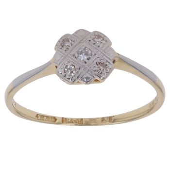 18ct Yellow Gold 0.05ct Brilliant Cut Diamond Cluster Ring