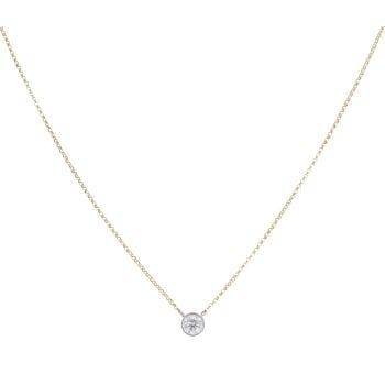 18ct Yellow And White Gold 0.50ct Brilliant Cut Diamond Solitaire Pendant And Chain 16"