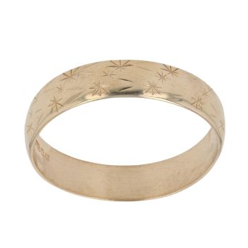 9ct Yellow Gold Patterned Wedding Band 4.7mm
