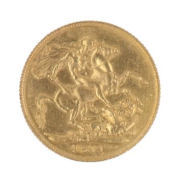1911 George V Large Head UK Full Sovereign Coin
