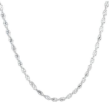 9ct White Gold Twist Fancy Chain 18"