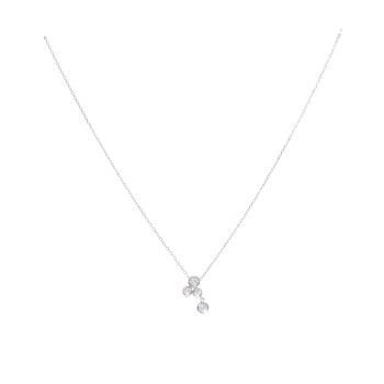 Sterling Silver Cubic Zirconia Pendant and Chain 16" by Icesia