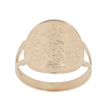 9ct Yellow Gold St George Coin Ring
