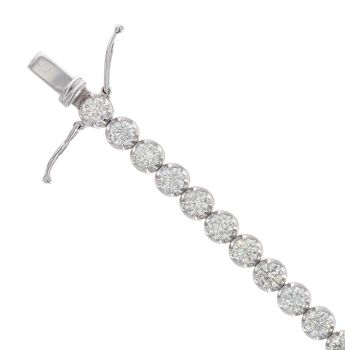 18ct White Gold 7.82ct Brilliant Cut Diamond Graduated Tennis Bracelet 8"