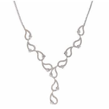 18ct White Gold 1.50ct Brilliant Cut Diamond Fancy Collarette 16"