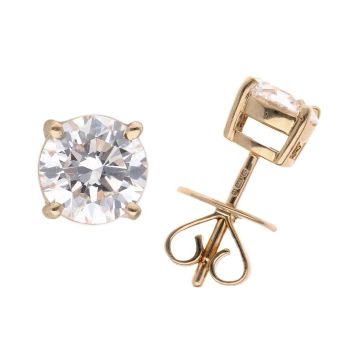 9ct Yellow Gold 1.70ct Lab Grown Diamond Solitaire Stud Earrings