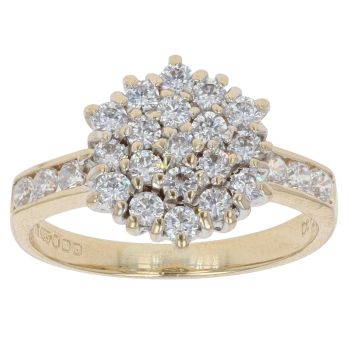 14ct Yellow Gold Cubic Zirconia Cluster Ring