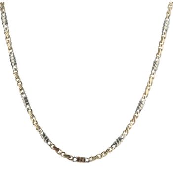 9ct Yellow And White Gold Patterned Fancy Chain 18"