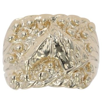9ct Yellow Gold Five Row Keeper Horse Ring