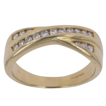 18ct Yellow Gold 0.33ct Brilliant Cut Diamond Crossover Ring
