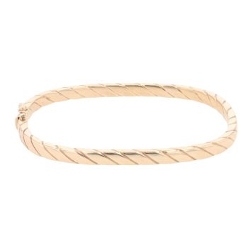 9ct Yellow Gold Hinged Patterned Bangle