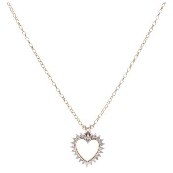 9ct Yellow Gold 0.50ct Diamond Heart Pendant and Chain 18"