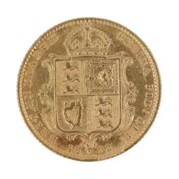 1892 Victoria Half Sovereign Coin