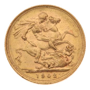1902 Edward VII Large Head Australia Full Sovereign Coin