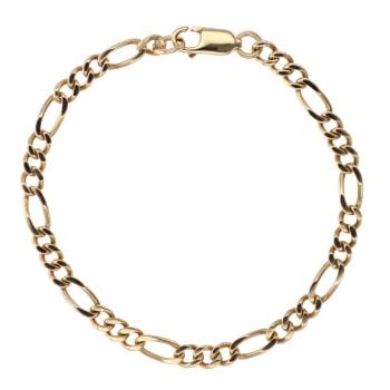 9ct Yellow Gold Figaro Bracelet 7.5"