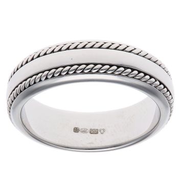 Silver Twist Edges Ring