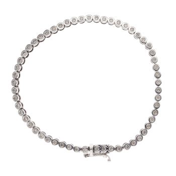 18ct White Gold 1.00ct Brilliant Cut Diamond Fancy Bracelet 6.5"