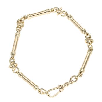 9ct Yellow Gold Bar Links Fancy Bracelet 7.5"