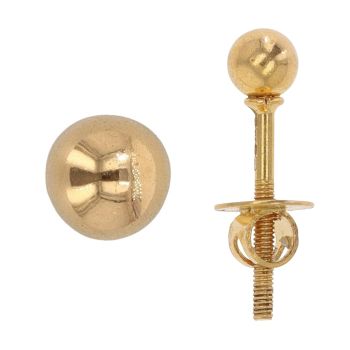 22ct Yellow Gold Plain Ball Stud Earrings