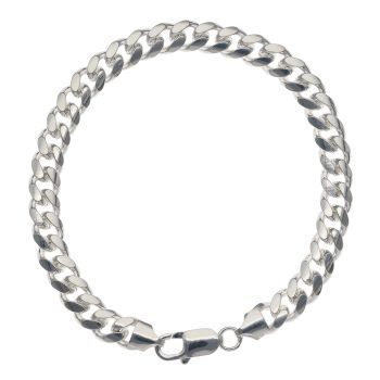 Silver Cuban Curb Bracelet 8.5"