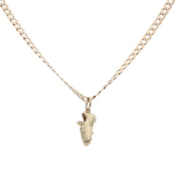 9ct Yellow Gold Football Boot Pendant and Chain 18"