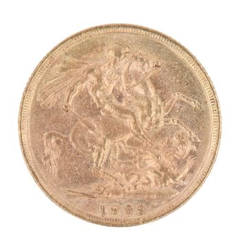1889 Victoria Jubilee Head UK Full Sovereign Coin