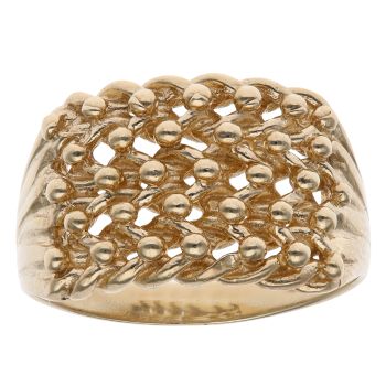 9ct Yellow Gold Five Row Keeper Ring