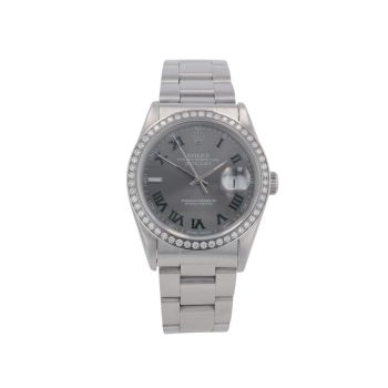 Rolex Custom Datejust 'Wimbledon' Pre Owned Watch Ref 16200