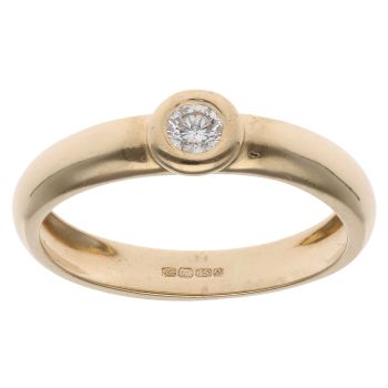 18ct Yellow Gold 0.10ct Brilliant Cut Diamond Solitaire Ring