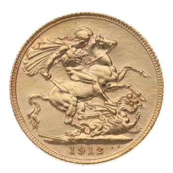 1912 George V Large Head UK Full Sovereign Coin