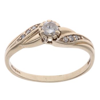 9ct Yellow Gold 0.20ct Brilliant Cut Diamond Solitaire Ring
