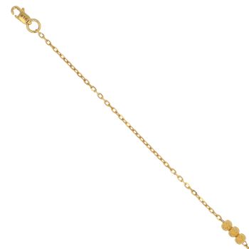 22ct Yellow Gold Trio Bead Bracelet 7"