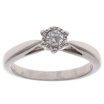 9ct White Gold 0.15ct Diamond Solitaire Ring