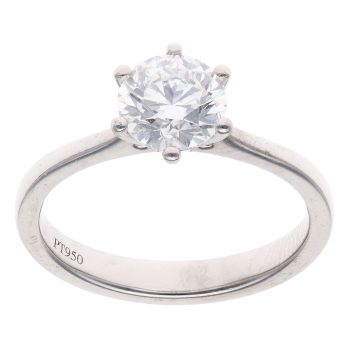 Platinum 1.25ct Brilliant Cut Lab Grown Diamond Solitaire Ring