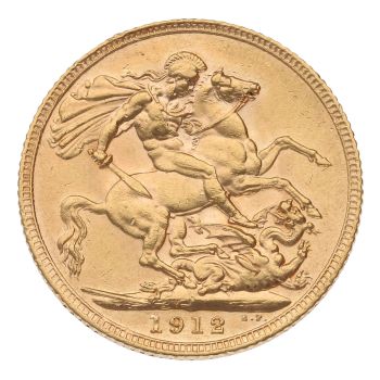 1912 George V Large Head UK Full Sovereign Coin