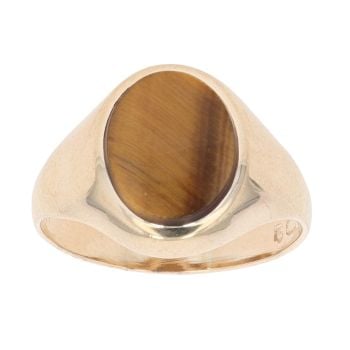 9ct Yellow Gold Tiger's Eye Signet Ring