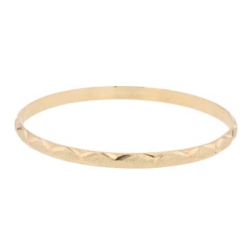 14ct Yellow Gold Patterned Crosses Bangle