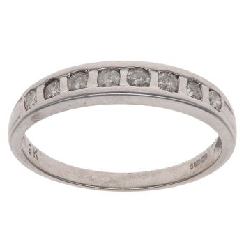 9ct White Gold 0.25ct Brilliant Cut Diamond Half Eternity Ring