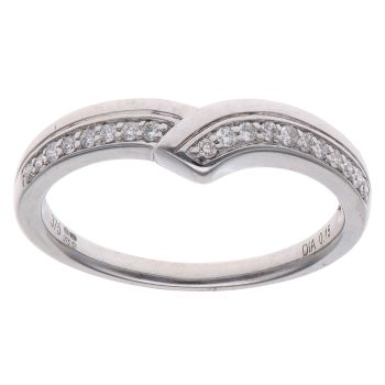 9ct White Gold 0.15ct Diamond Wishbone Ring