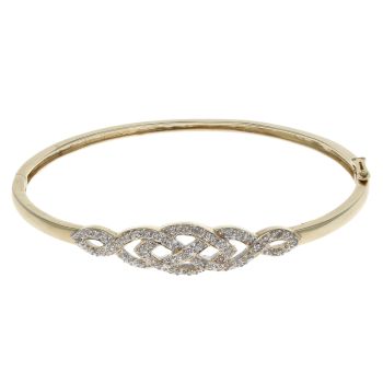 9ct Yellow Gold 0.15ct Brilliant Cut Diamond Bangle