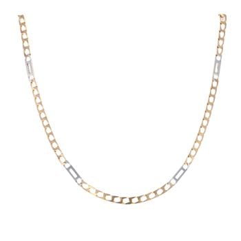 9ct Yellow And White Gold Curb Chain 22"