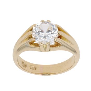 9ct Yellow Gold Cubic Zirconia Signet Ring