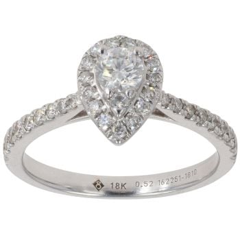 18ct White Gold 0.52ct Brilliant Cut Diamond Cluster Ring