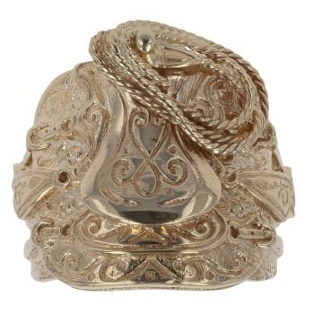 9ct Yellow Gold Patterned Saddle Ring