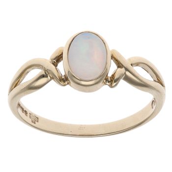 9ct Yellow Gold Opal Single Stone Ring