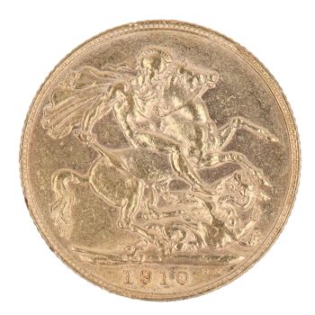 1910 Edward VII Large Head UK Full Sovereign Coin